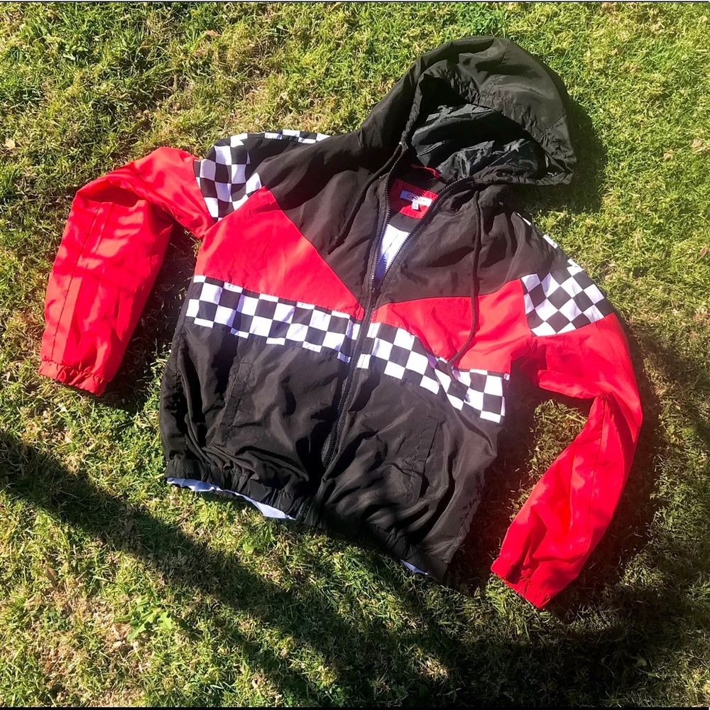 Orange Kiss Racer Windbreaker